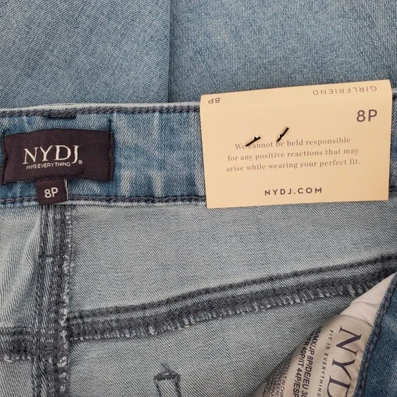 NYDJ Margot Girlfriend Kingston Jeans Light Wash Denim Crop Pants Womens 8P - Picture 4 of 8